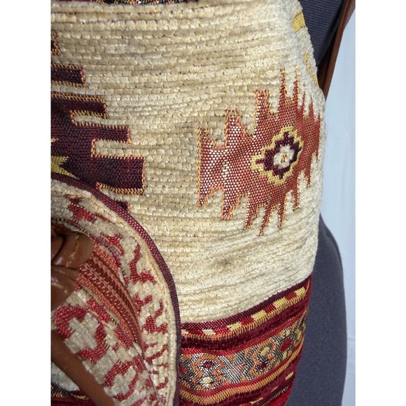 Vintage 90s Southwestern Tapestry Backpack Boho Aztec Woven Rucksack Bag main image 4